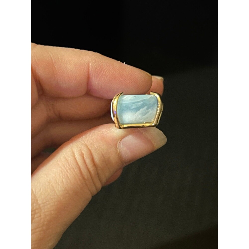 Genuine Larimar Rectangular Pendant - Picture 7 of 12